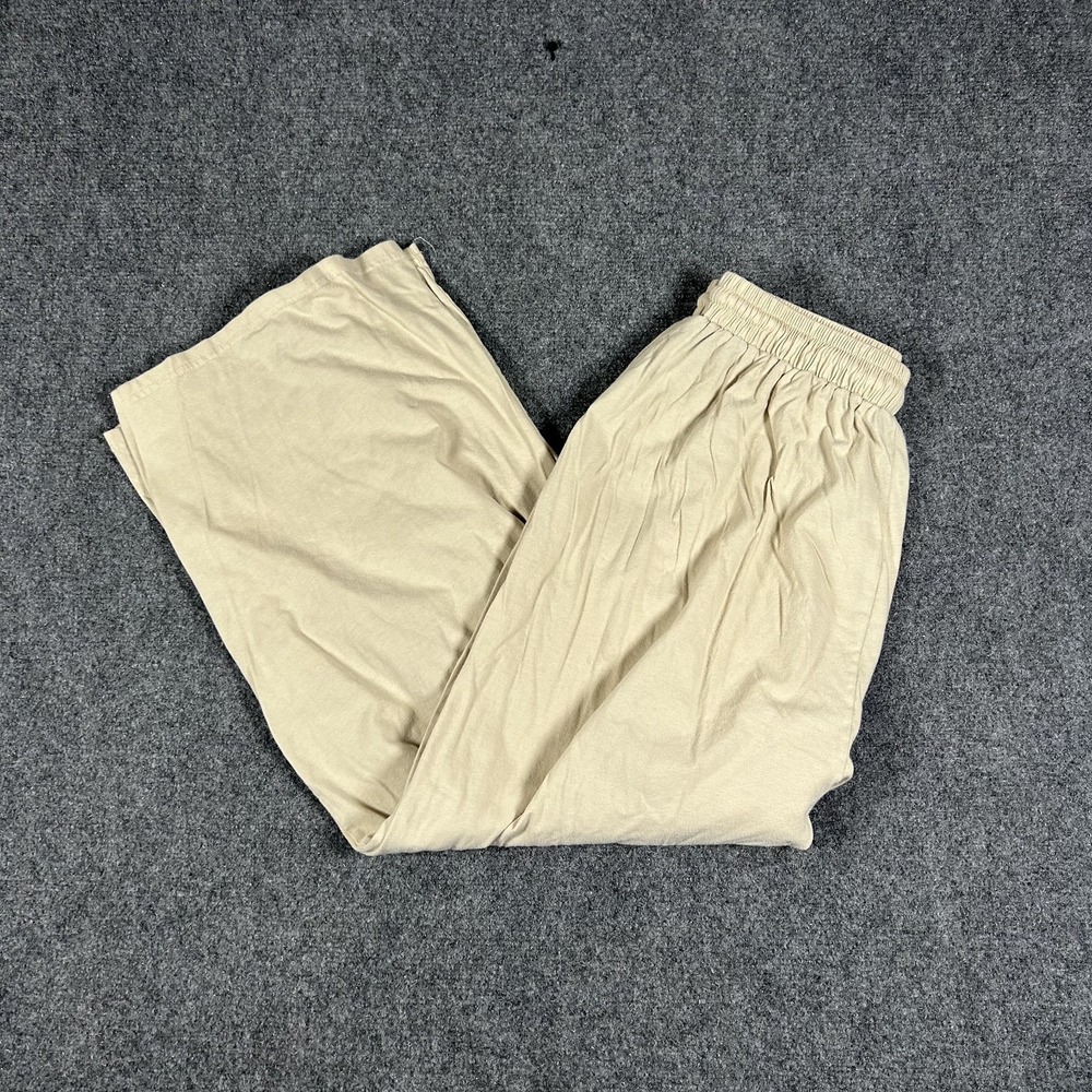 The Lullaby Club Women's High-Waisted Wide-Leg Beige Linen Pants Size Small#2490